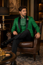 Vinci "Nico" Green Vinci 1-Button Shawl Tuxedo (3-Piece Set)