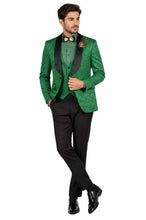 Vinci "Nico" Green Vinci 1-Button Shawl Tuxedo (3-Piece Set)
