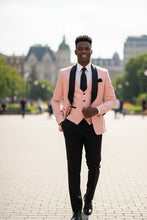 "Nico" Pink  Vinci 1-Button Shawl Tuxedo (3-Piece Set)
