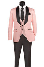 Vinci "Nico" Pink  Vinci 1-Button Shawl Tuxedo (3-Piece Set)