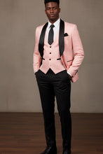 Vinci "Nico" Pink  Vinci 1-Button Shawl Tuxedo (3-Piece Set)