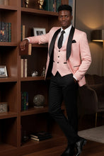 Vinci "Nico" Pink  Vinci 1-Button Shawl Tuxedo (3-Piece Set)
