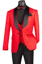 Vinci "Nico" Red Vinci 1-Button Shawl Tuxedo (3-Piece Set)