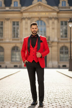 Vinci "Nico" Red Vinci 1-Button Shawl Tuxedo (3-Piece Set)
