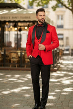 Vinci "Nico" Red Vinci 1-Button Shawl Tuxedo (3-Piece Set)