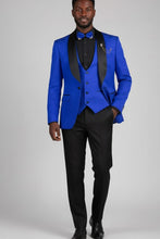 Vinci "Nico" Royal Blue Vinci 1-Button Shawl Tuxedo (3-Piece Set)