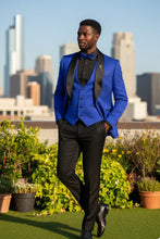 Vinci "Nico" Royal Blue Vinci 1-Button Shawl Tuxedo (3-Piece Set)