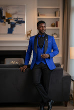 Vinci "Nico" Royal Blue Vinci 1-Button Shawl Tuxedo (3-Piece Set)