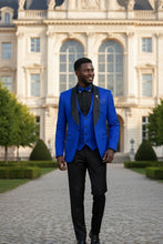 Vinci "Nico" Royal Blue Vinci 1-Button Shawl Tuxedo (3-Piece Set)