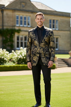 Vinci "Posh Paisley Velvet" Black & Gold Tuxedo Jacket (Separates)