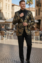 Vinci "Posh Paisley Velvet" Black & Gold Tuxedo Jacket (Separates)