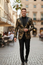 Vinci "Posh Paisley Velvet" Black & Gold Tuxedo Jacket (Separates)