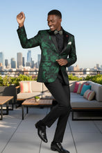 "Posh Paisley Velvet" Emerald Tuxedo Jacket (Separates)