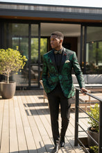 "Posh Paisley Velvet" Emerald Tuxedo Jacket (Separates)