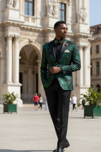 "Posh Paisley Velvet" Emerald Tuxedo Jacket (Separates)
