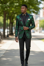 "Posh Paisley Velvet" Emerald Tuxedo Jacket (Separates)