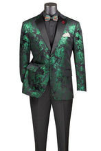 Vinci "Posh Paisley Velvet" Emerald Tuxedo Jacket (Separates)