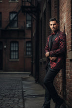 Vinci "Posh Paisley Velvet" Red Tuxedo Jacket (Separates)