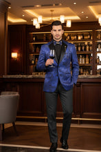 Vinci "Posh Paisley Velvet" Royal Blue Tuxedo Jacket (Separates)