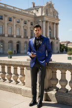 Vinci "Posh Paisley Velvet" Royal Blue Tuxedo Jacket (Separates)