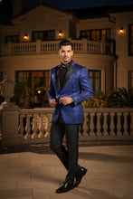 Vinci "Posh Paisley Velvet" Royal Blue Tuxedo Jacket (Separates)