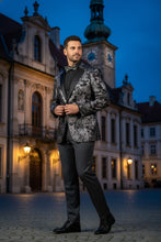 Vinci "Posh Paisley Velvet" Silver Tuxedo Jacket (Separates)