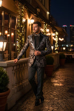 Vinci "Posh Paisley Velvet" Silver Tuxedo Jacket (Separates)