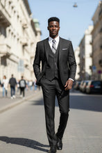 "Preston" Black 2-Button Notch Suit (3-Piece Set)