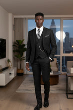 "Preston" Black 2-Button Notch Suit (3-Piece Set)