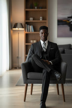 Vinci "Preston" Black 2-Button Notch Suit (3-Piece Set)