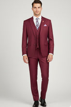 "Preston" Burgundy 2-Button Notch Suit (3-Piece Set)