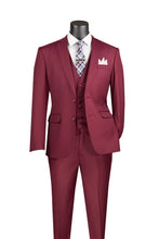 Vinci "Preston" Burgundy 2-Button Notch Suit (3-Piece Set)