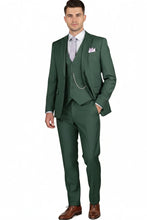 Vinci "Preston" Hunter Green 2-Button Notch Suit (3-Piece Set)