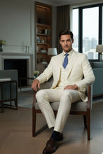 Vinci "Preston" Ivory 2-Button Notch Suit (3-Piece Set)