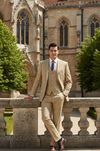"Preston" Light Beige 2-Button Notch Suit (3-Piece Set)