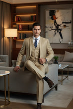 "Preston" Light Beige 2-Button Notch Suit (3-Piece Set)