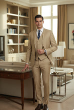 Vinci "Preston" Light Beige 2-Button Notch Suit (3-Piece Set)