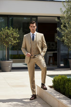 Vinci "Preston" Light Beige 2-Button Notch Suit (3-Piece Set)