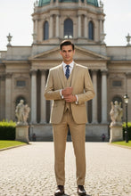 Vinci "Preston" Light Beige 2-Button Notch Suit (3-Piece Set)