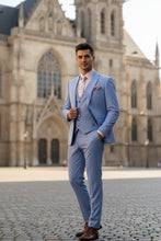 "Preston" Light Blue 2-Button Notch Suit (3-Piece Set)