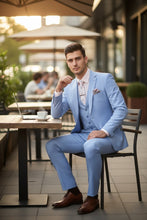 "Preston" Light Blue 2-Button Notch Suit (3-Piece Set)
