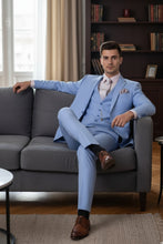 "Preston" Light Blue 2-Button Notch Suit (3-Piece Set)