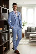 "Preston" Light Blue 2-Button Notch Suit (3-Piece Set)