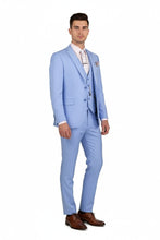 "Preston" Light Blue 2-Button Notch Suit (3-Piece Set)