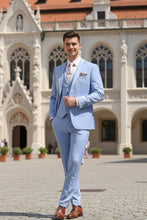 Vinci "Preston" Light Blue 2-Button Notch Suit (3-Piece Set)