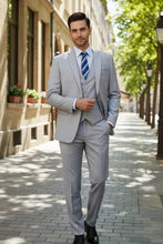 "Preston" Light Grey 2-Button Notch Suit (3-Piece Set)
