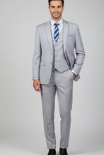 Vinci "Preston" Light Grey 2-Button Notch Suit (3-Piece Set)