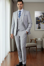 Vinci "Preston" Light Grey 2-Button Notch Suit (3-Piece Set)