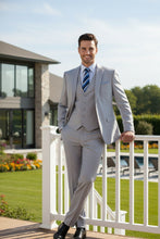 Vinci "Preston" Light Grey 2-Button Notch Suit (3-Piece Set)