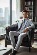 Vinci "Preston" Light Grey 2-Button Notch Suit (3-Piece Set)